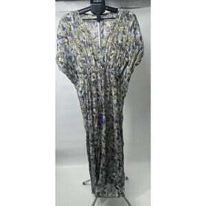 Rujuta Sheth Cover Up Dress Blue Green Beach Summer Maxi Dress Size‎ One Size